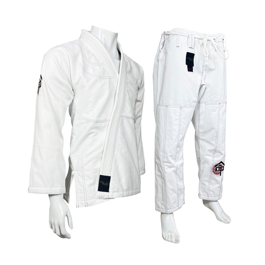 WHITE BRAZILIAN JIU JITSU GI MARTIAL ARTS AND KARATE UNIFORM WITH FREE BELT - 450GSM
