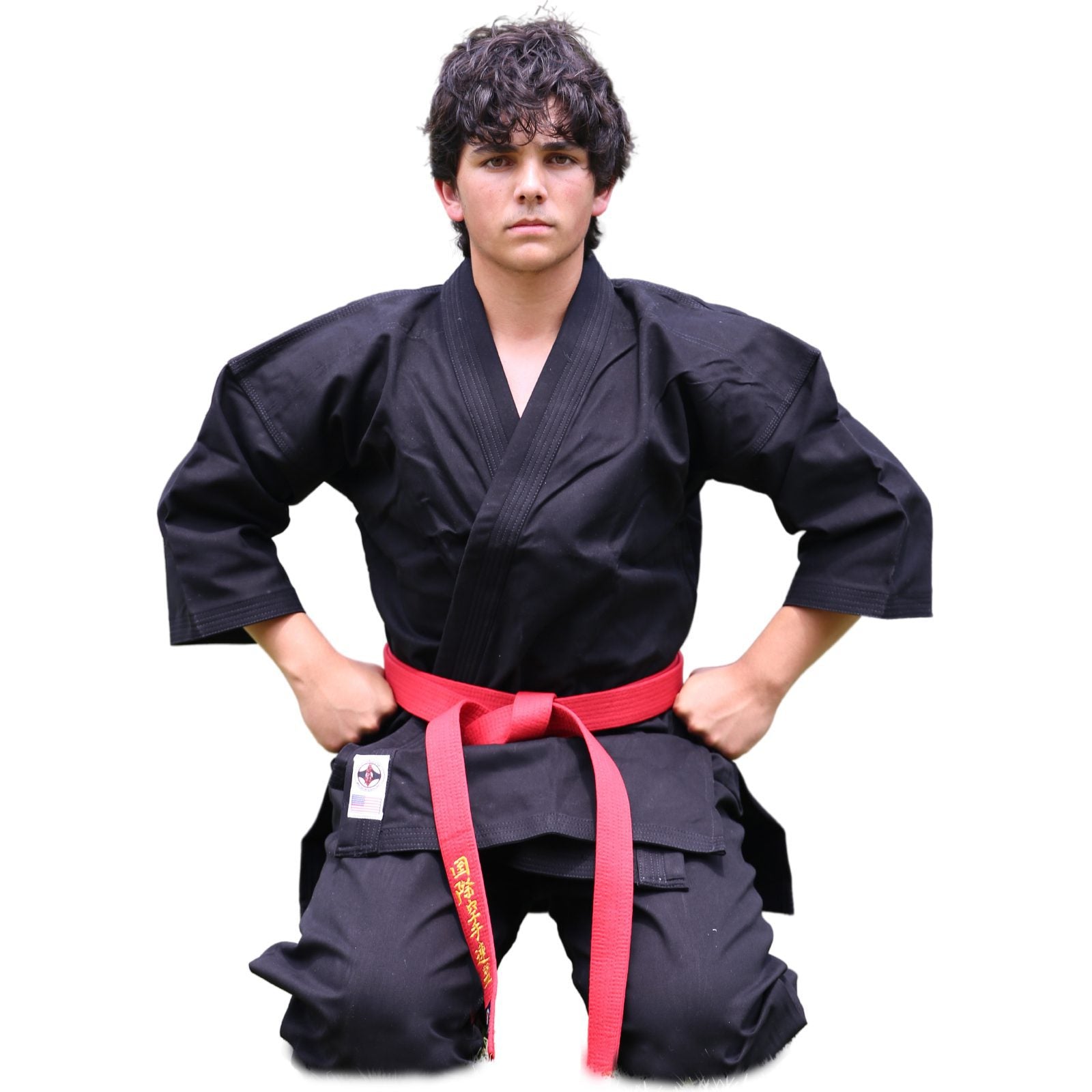 BLACK KARATE UNIFORM 100% COTTON CANVAS - 14 - OZ