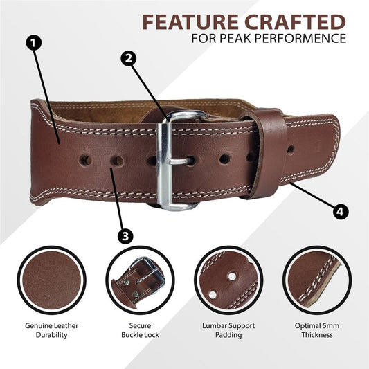 Genuine Unisex self locking Weight lifting leather belt womens