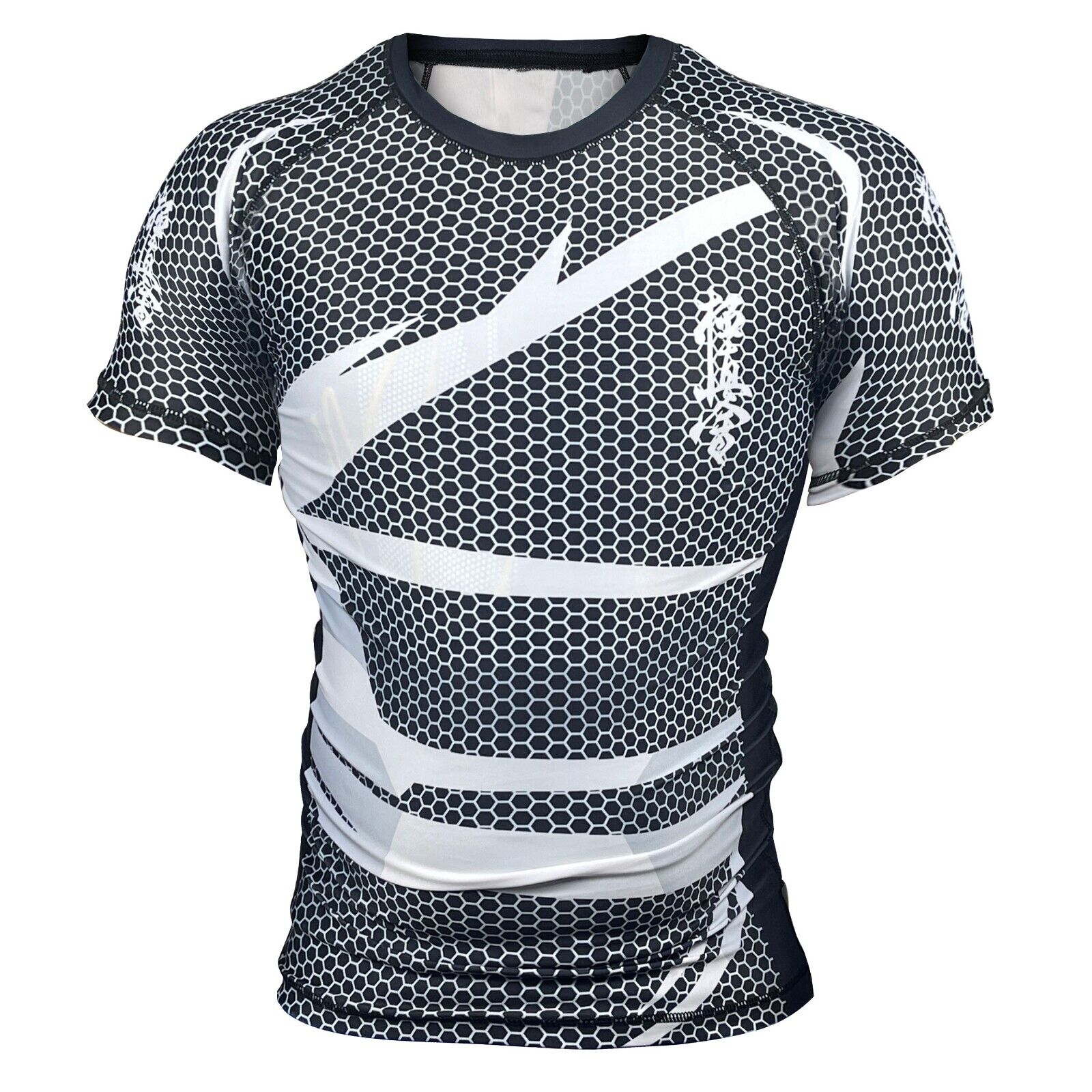 Get your custom grey rash guard with BJJ Warrior and Kyokushin logos