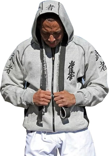 Victorbudo USA Men's Embroidered Kyokushin Kanji Sports Hoodie