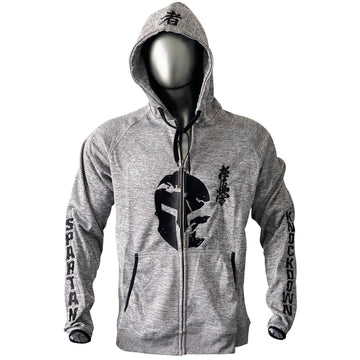 MEN KYOKUSHIN SPARTAN FULL ZIPPER HOODIE GREY COLOR