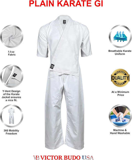 SHOTOKAN 8 - OZ KARATE UNIFORM FOR KIDS & ADULTS WITH A FREE BELT