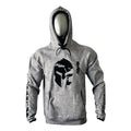 VICTORBUDO USA MEN WARRIOR GREY PULLOVER HOODIE WITH KYOKUSHIN KANJI EMBROIDERY SIZES SMALL - 2X - LARGE