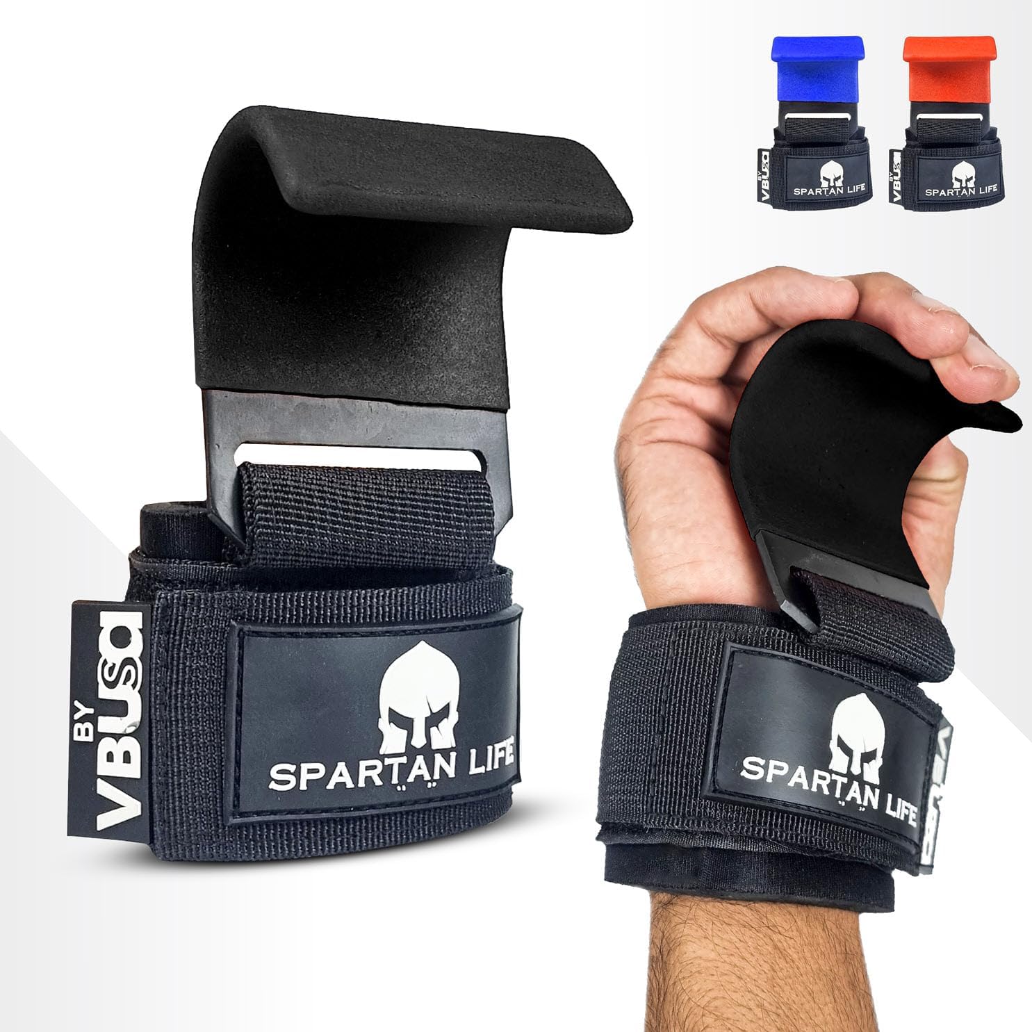 Heavy Duty Hand Grip Hooks Adjustable Wrist Straps for