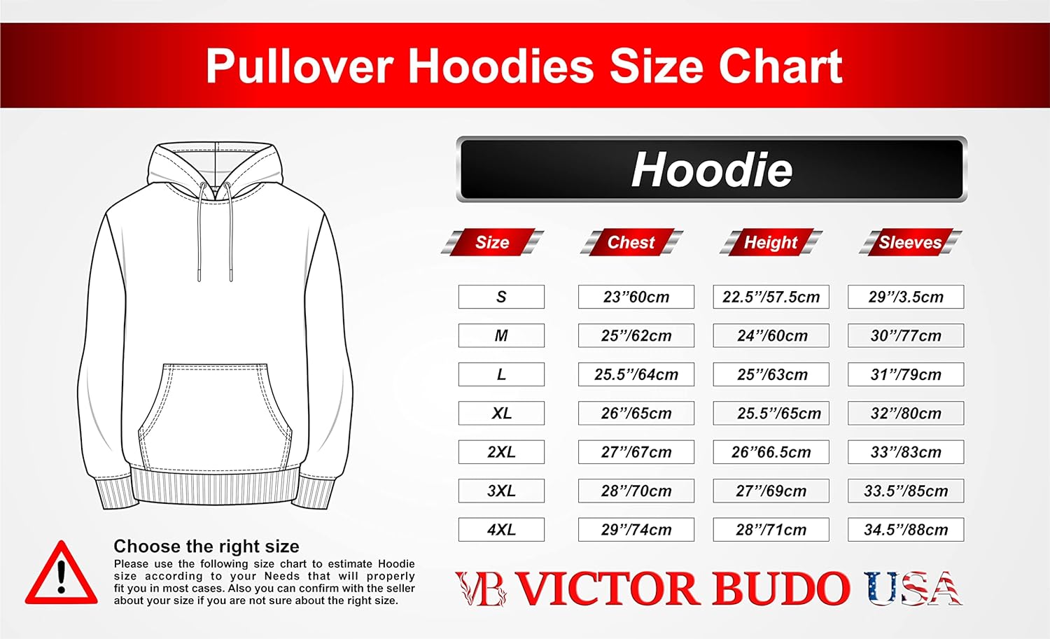 VICTORBUDO USA MEN WARRIOR GREY PULLOVER HOODIE WITH KYOKUSHIN KANJI EMBROIDERY SIZES SMALL - 2X - LARGE