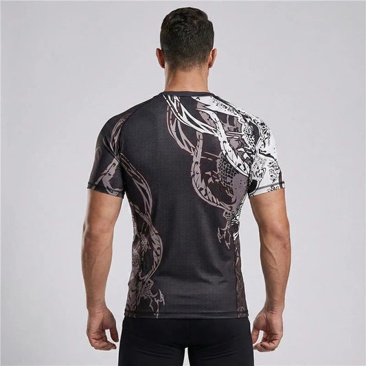 BJJ SAMURAI WARRIOR RASH GUARD ATHLETIC FIGHTER WEAR