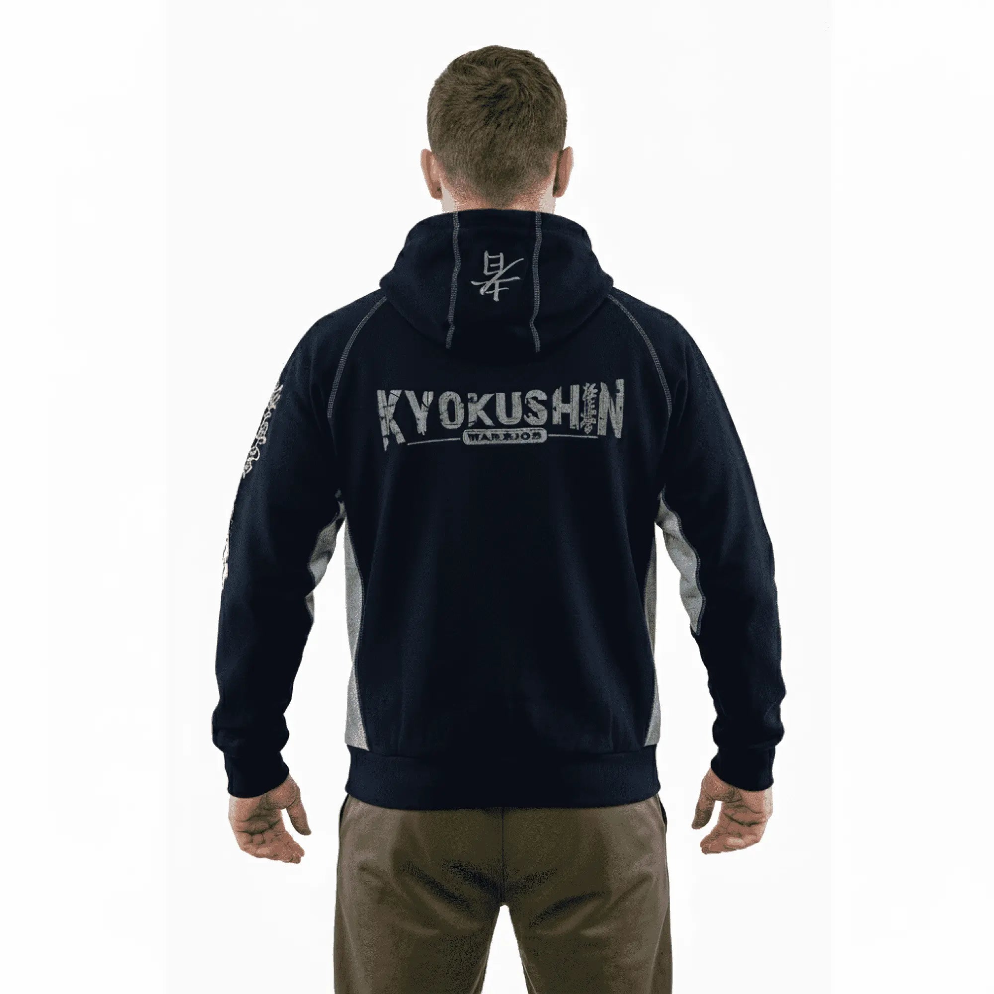 Full Zip Up Men Embroidered Kyokushin Karate Hoodies