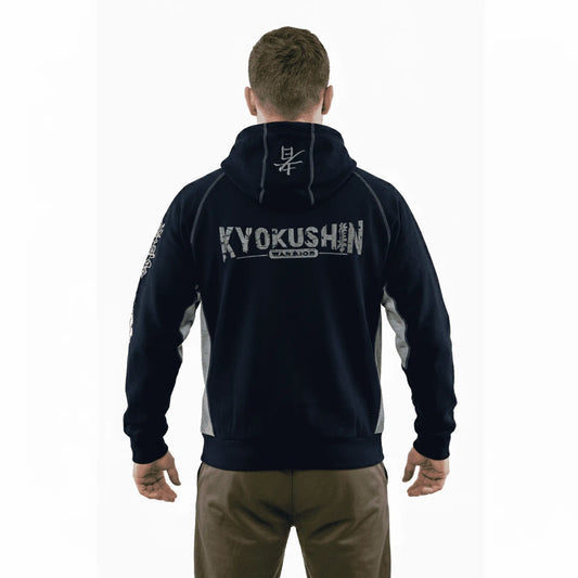 MEN EMBROIDERED KYOKUSHIN KANJI HOODIE FULL ZIPPER