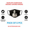 KYOKUSHIN KAI DOUBLE LAYER FACE MASKS - PACK OF 6 - BLACK