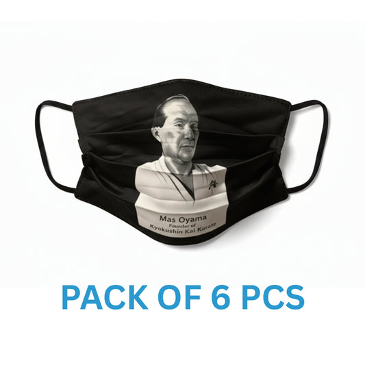 KYOKUSHIN KAI DOUBLE LAYER FACE MASKS- PACK OF 6 -BLACK