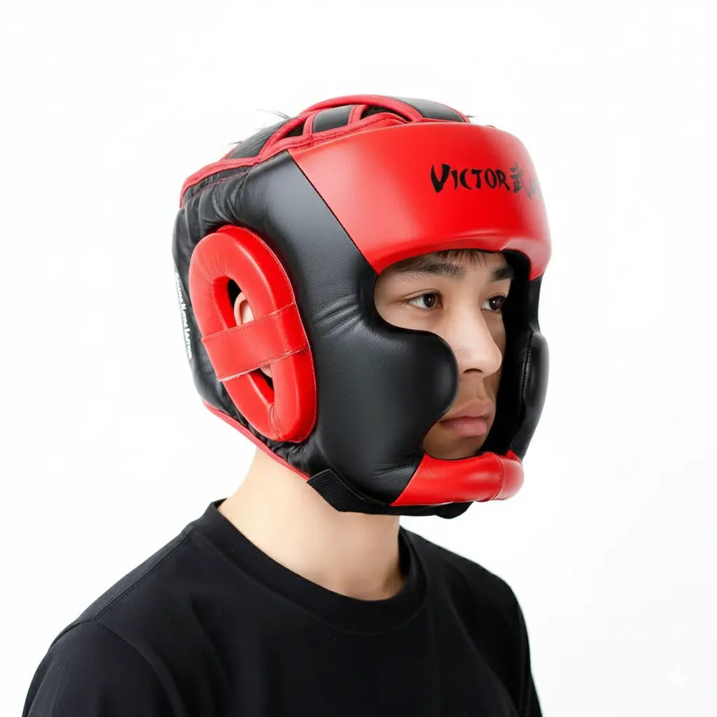 Leather Boxing Headgear Mma sparring Gear Kickboxing