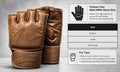 MMA glove size guide showing how to choose the ideal glove size based on hand measurement.