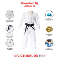 BJJ GI BRAZILIAN JIU JITSU KIMONO YOUTH HEMP BLEND WHITE 550GSM