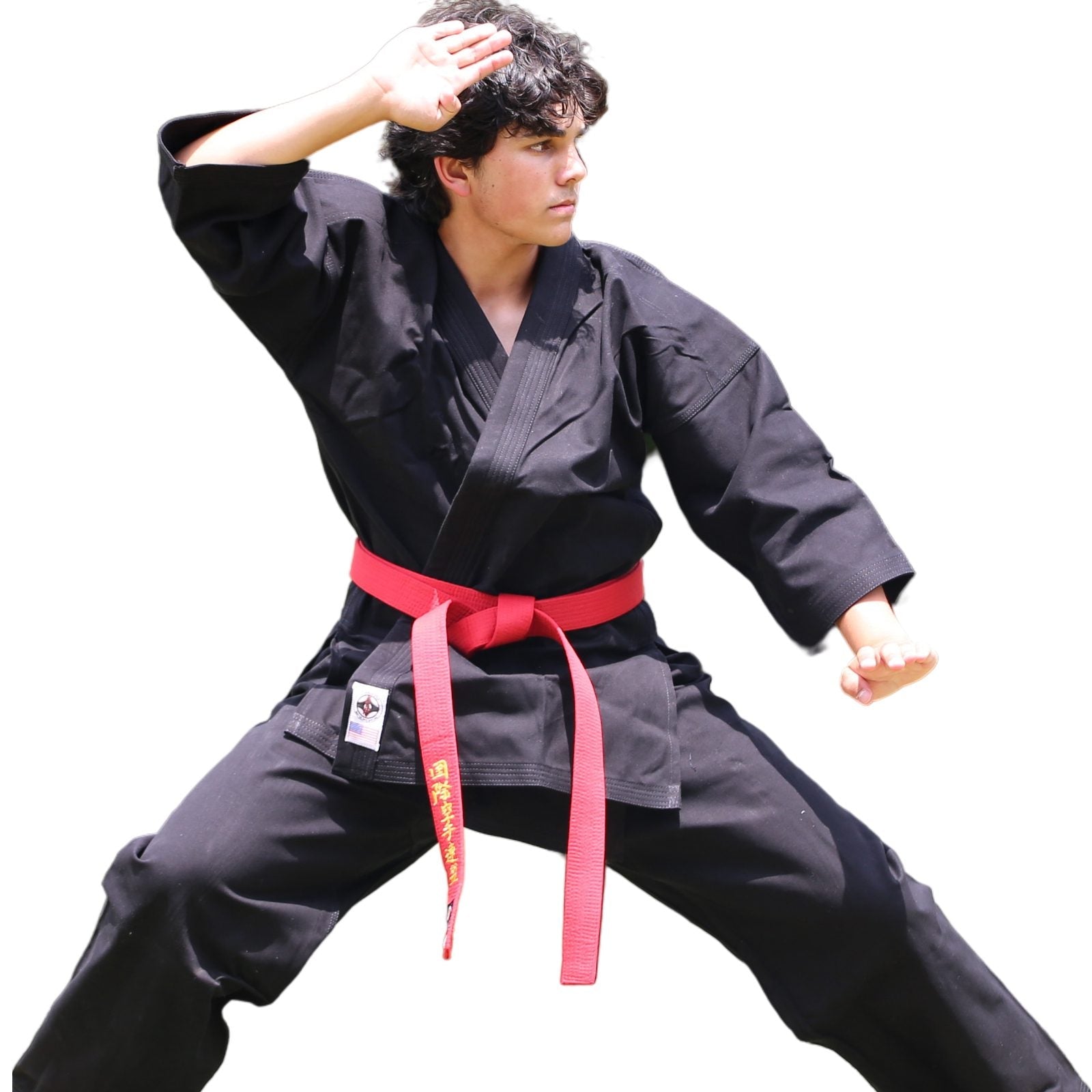 BLACK KARATE UNIFORM 100% COTTON CANVAS - 14 - OZ