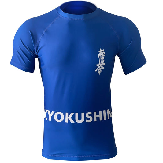 BLUE RASH GUARDS KYOKUSHIN EMBROIDERED LOGO