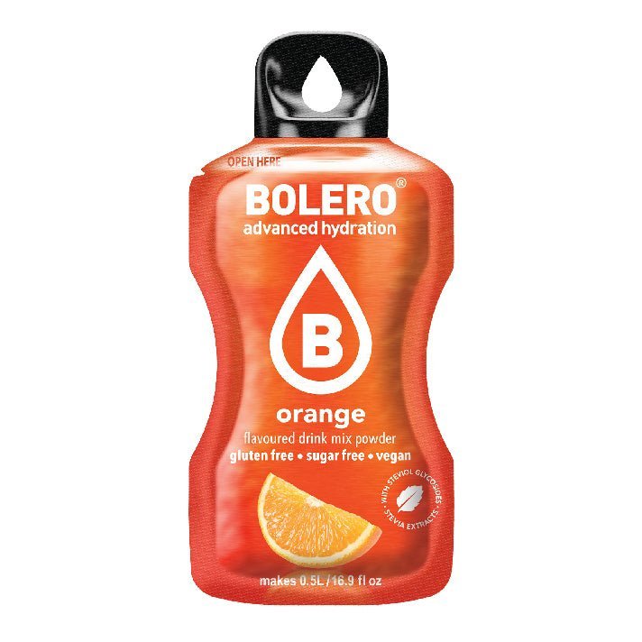 BOLERO – x12 Sachets Orange Flavored, Sugar Free and Low Calorie Drink Mix Powdered