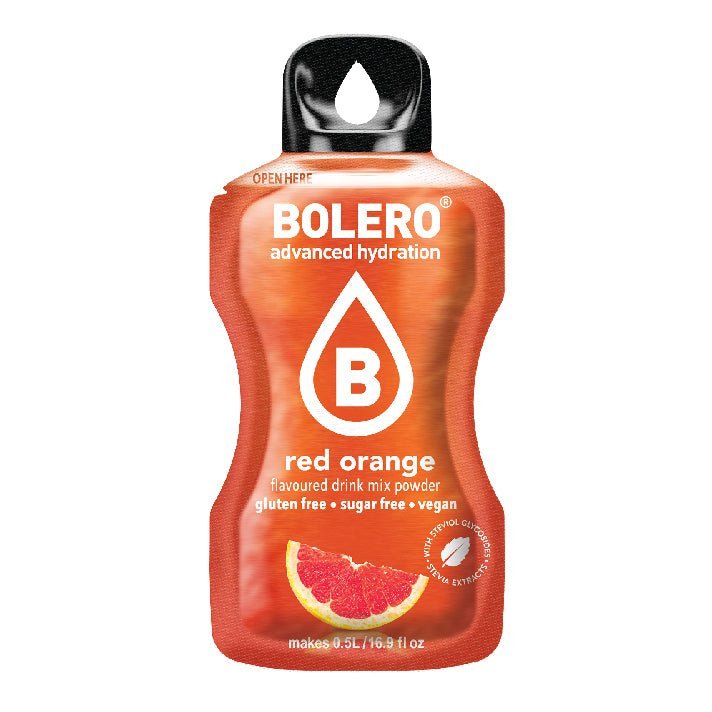 BOLERO – x12 Sachets Red Orange Flavored, Sugar Free and Low Calorie Drink Mix Powdered