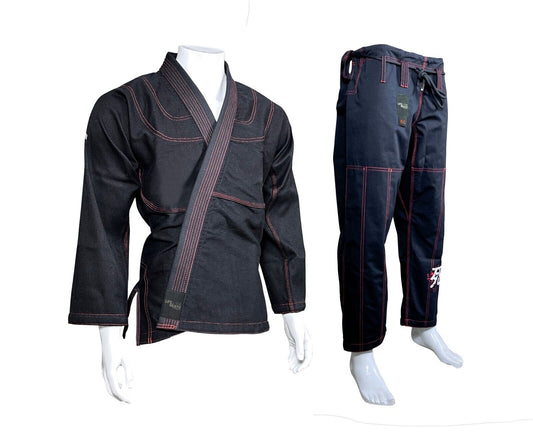 BRAZILIAN JUI JITSU GI UNIFORM BLACK - 450GSM