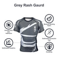 GREY RASH GUARDS WARRIOR KYOKUSHIN EMBROIDERED LOGO