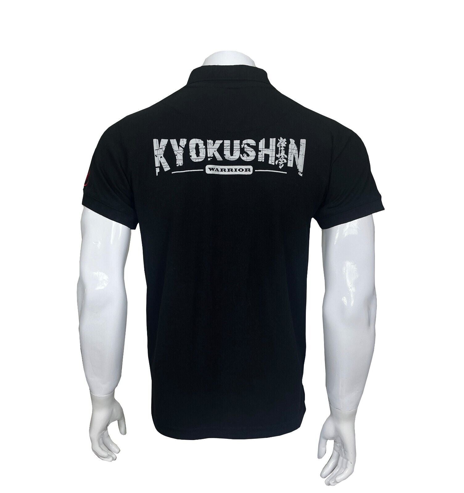 MEN POLO SHIRT EMBROIDERED KYOKUSHIN WARRIOR BLACK