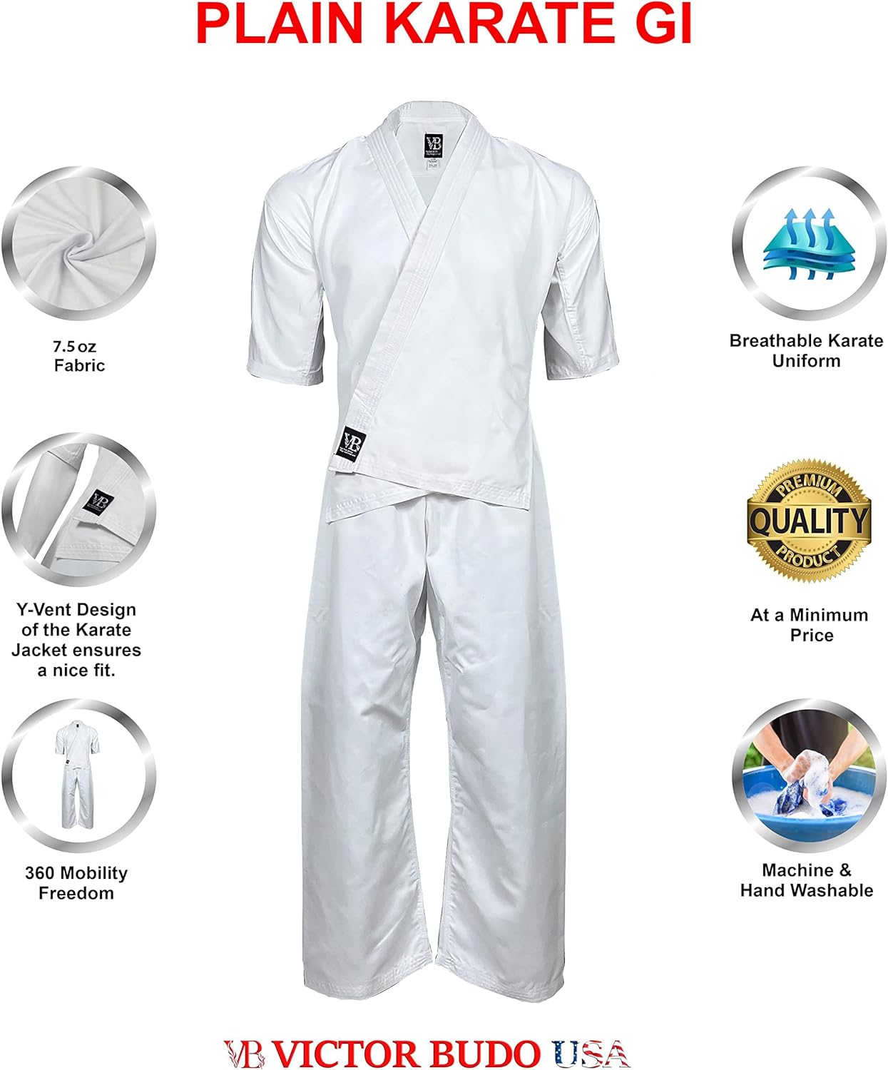 SHOTOKAN 8 - OZ KARATE UNIFORM KIDS & ADULTS WITH FREE BELT