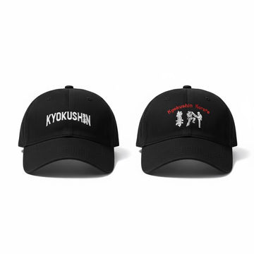 MEN'S BLACK KYOKUSHIN ADJUSTABLE CAP - ONE SIZE FITS ALL