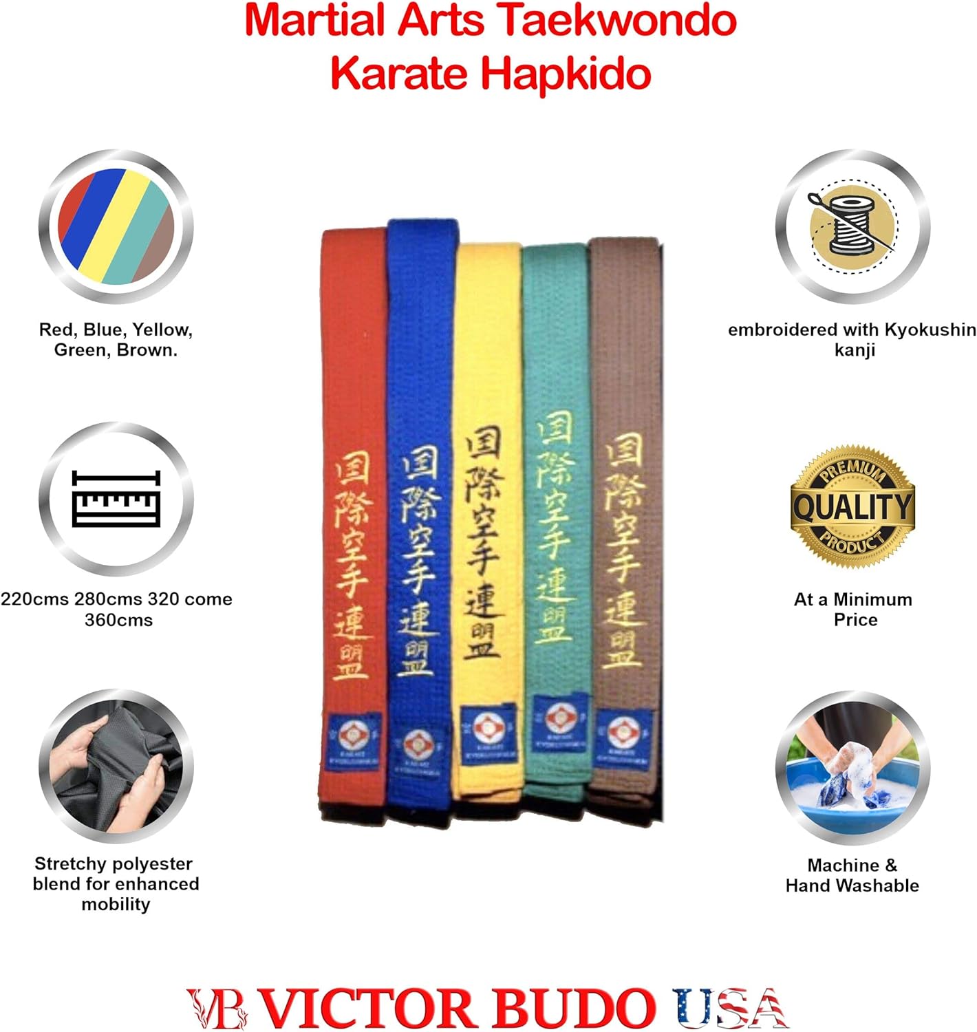kyokushin-embroidered-belts-blue-red-yellow-green-brown